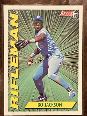 1991 Score Bo Jackson Rifleman Baseball GEM MINT Card #412 Red Ink
