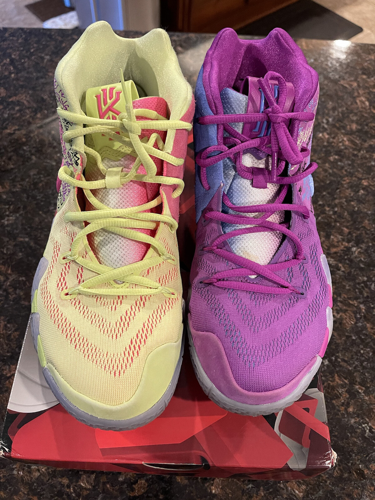 kyrie 4 purple and green