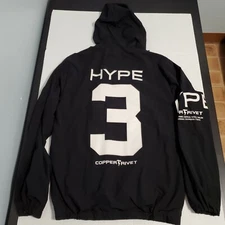Copper Rivet Zip Up Urban Track Jacket Perforated Anorak w/ HYPE Print No 3 Med