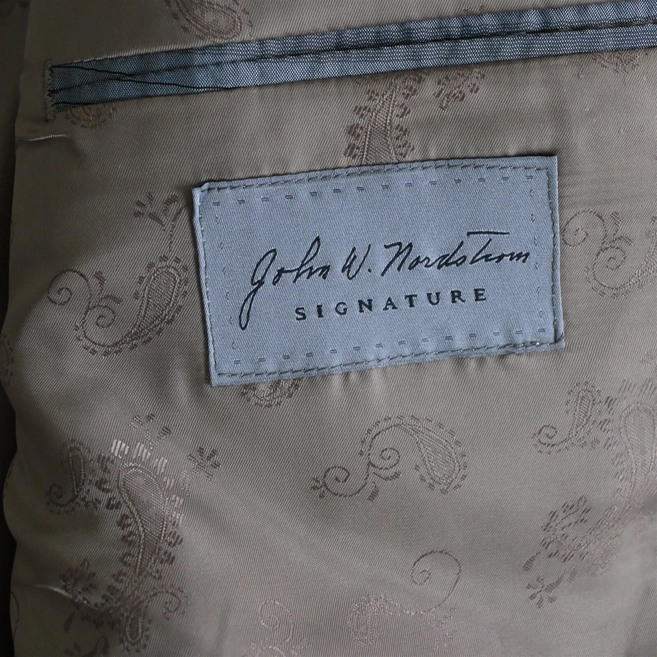 Blazer Abrigo Deportivo Chaqueta Nordstrom 46R Marrón Pata de Gallo Lana Hecho en EE. UU. Foto 4 de 4