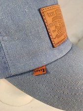 Vtg 70  s Levi's Strauss ORANGE TAG Denim Hat Cap LEATHER PATCH Made In USA 1450