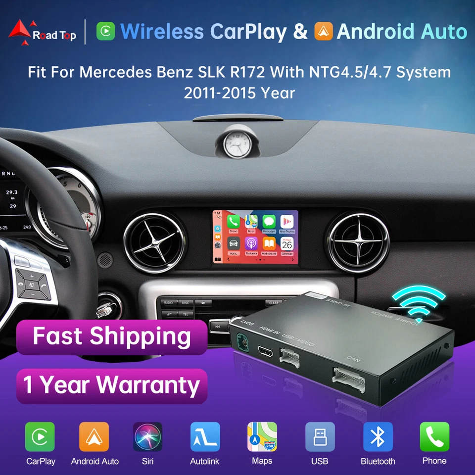 Für Benz A B Klasse SLK R172 NTG4.5/4.7 Carplay Android Auto Nachrüstsatz Decode
