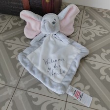 Disney Baby Dumbo Comforter Blanket Welcome To The World Doudou Grey Blankie