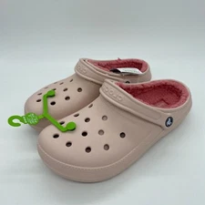 Crocs Classic Lined Slip On Clogs Warm Comfort Solid Pink Size 10 Womens