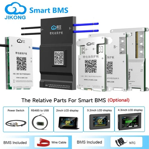 JK BMS 4S-24S 12V-72V 40A-300A Li-ion LiFePo4 BMS in Active Balance BT/RS485 lot