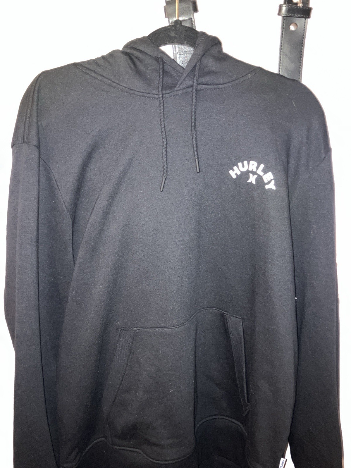NWOT Hurley Pull Over Hoodie , L , Mens, Black With White Graphics image 4