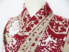 JAPANESE KIMONO YUKATA LIGHT BROWN 155cm 5 ft 1 in COTTON FF859