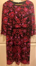 NWT Designer Adrianna Papell 3/4 Sleeve Cocktail Dress Burgundy Sz 6