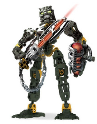 LEGO BIONICLE INIKA TOA HEWKII 8730 100% COMPLETE FIGURE WITH 4 ZAMOR SPHERES