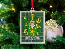 Mulcahy Irish Family Crest Christmas Ornament