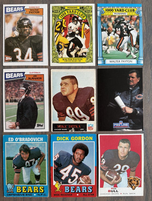 Chicago Bears Walter Payton Ditka Football Card Lot Topps McMahon Ron Bull