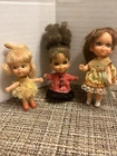 Vintage 1960s Mattel Liddle Kiddles 3 Dolls Henrietta, Sheila, Lolli