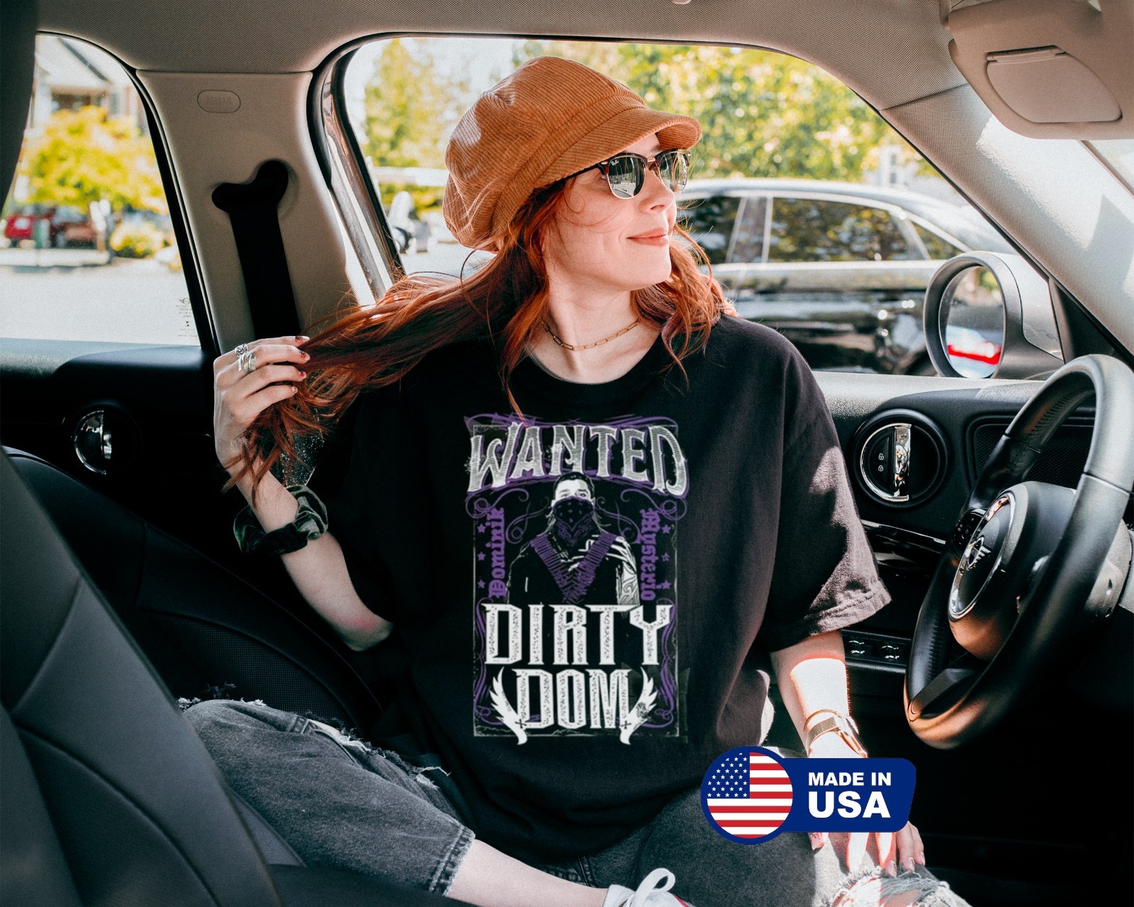 Black WWE Dominik Mysterio Dirty Dom Wanted T-Shirt in Multiple Sizes