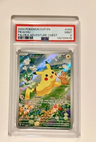 2024 Pokemon SVP EN Paldea Adventure Chest PSA 9 Pikachu #088 Holo FA FULL ART