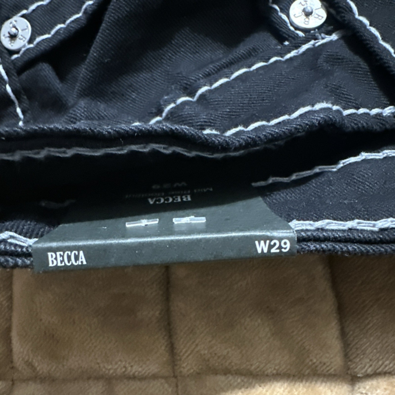 True Religion Mid Rise Bootcut Jeans Black Denim Contrast Stitch Women 29W x 32L thumbnail 12