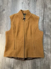Wyoming Traders Women’s 100% Wool Brown Full Zip Vest LG C120
