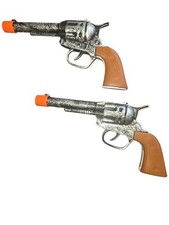 Set of 2 Toy Pistols Western Cowboy/Police Costume Accessory for Kids With So