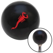 Red Small Scorpion Black Shift Knob w/ M16x1.5 Insert Shifter Auto Manual Brody