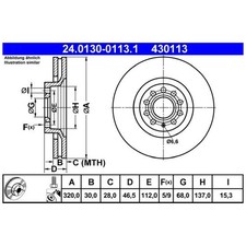 2x Bremsscheibe vorne für Audi A4 B5 8D2 8D5 B6 8E2 8E5 8H7 B7 8EC 8ED | 262103