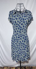 michael kors blue floral dress petite large