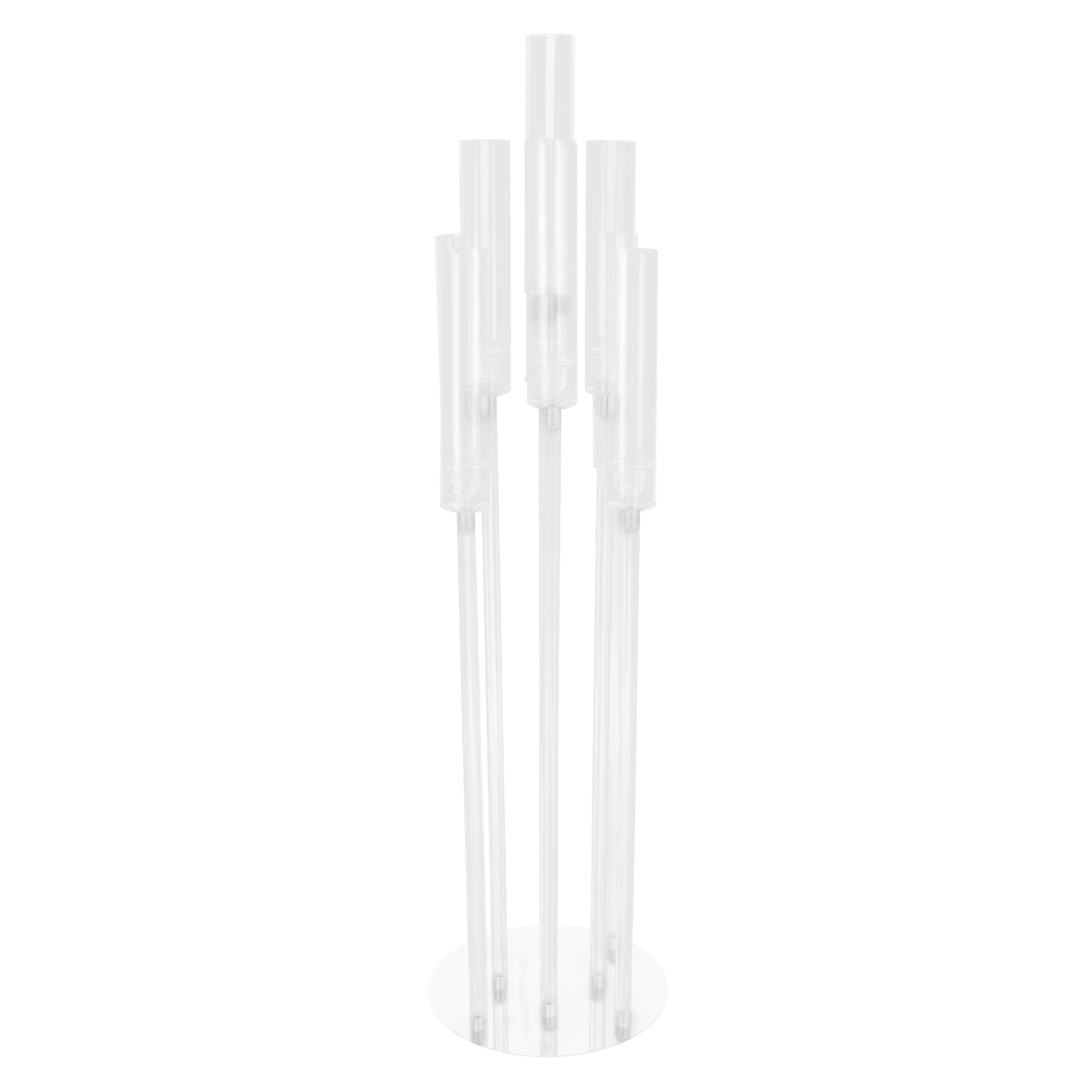 4pcs Acrylic Candelabra Centerpieces 5-Arm Clear Candle Holder For LED Candle