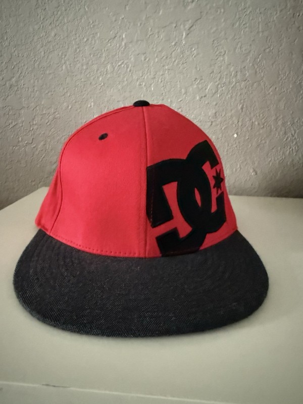 DC Kids Red Flatbill Flexfit Hat