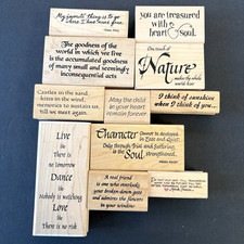 Sentiment Phrases Uplifting Words LOT of 11 Rubber Stamps 4