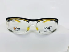 UVEX by Honeywell NYLON SW06 CLR 02 Safety Eyeglasses Yellow Black Frame NWT $89