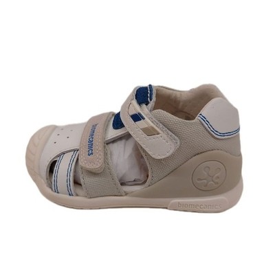 Biomecanics zertifizierte First Step Sandale für Kinder 262123 weiß blau