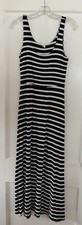 Women’s Old Navy Long Black & White Stripe Sleeveless Dress Size S
