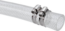 1/2" ID X 3/4" OD - 10 Ft High Pressure Braided Clear PVC Vinyl Tubing Flexible