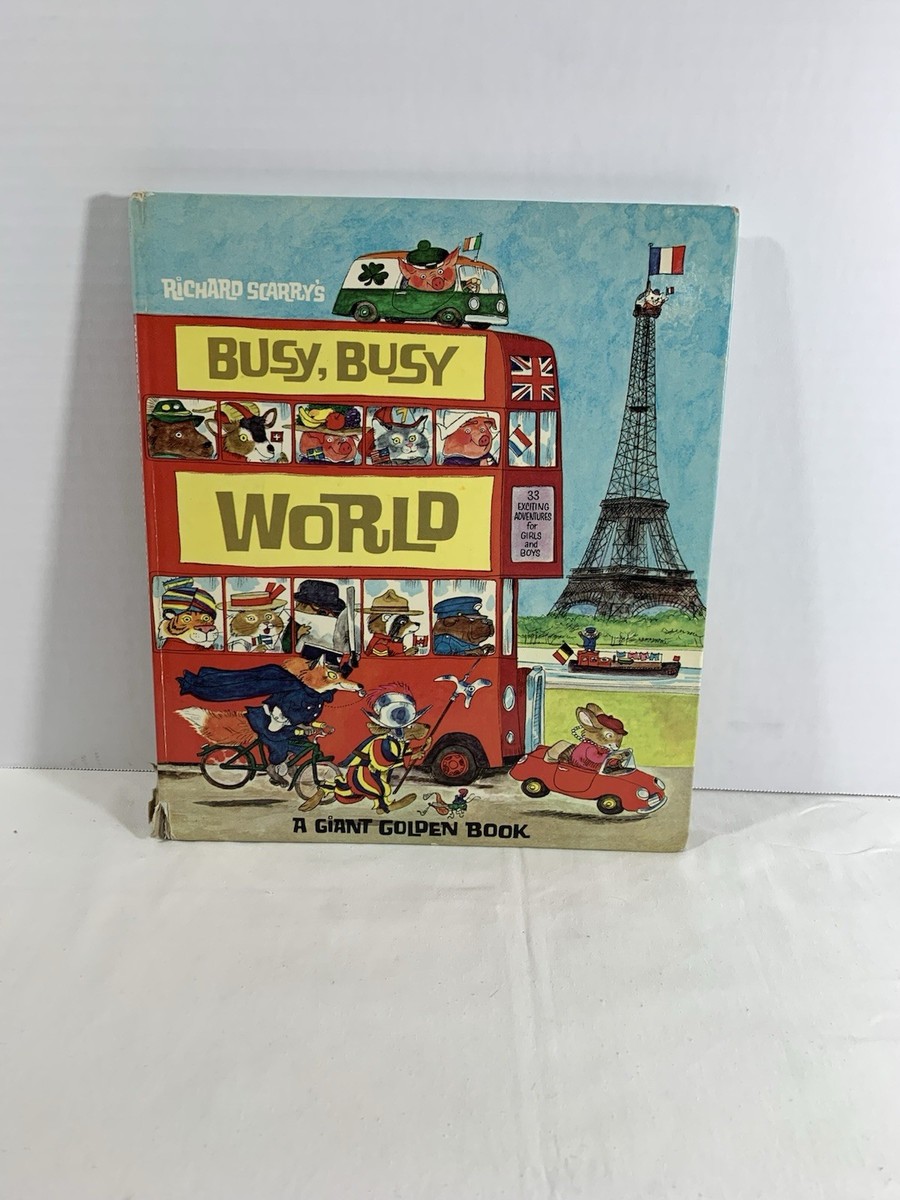 Richard Scarry / Busy Busy World 1st Edition 1965 Book Has Some