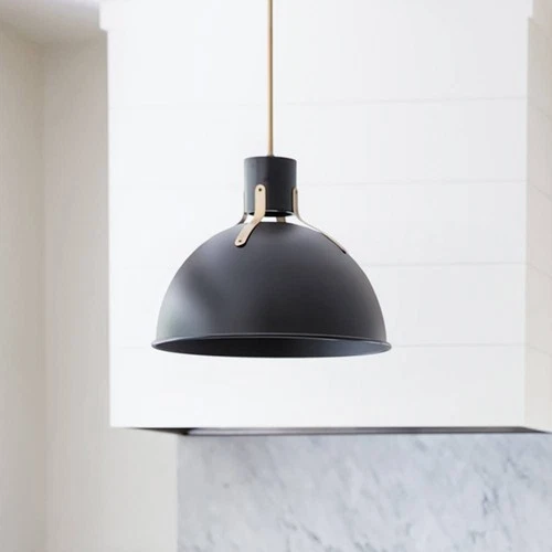 Hinkley Argo 20" Wide Satin Black and Brass LED Dome Pendant Light - Picture 1 of 9