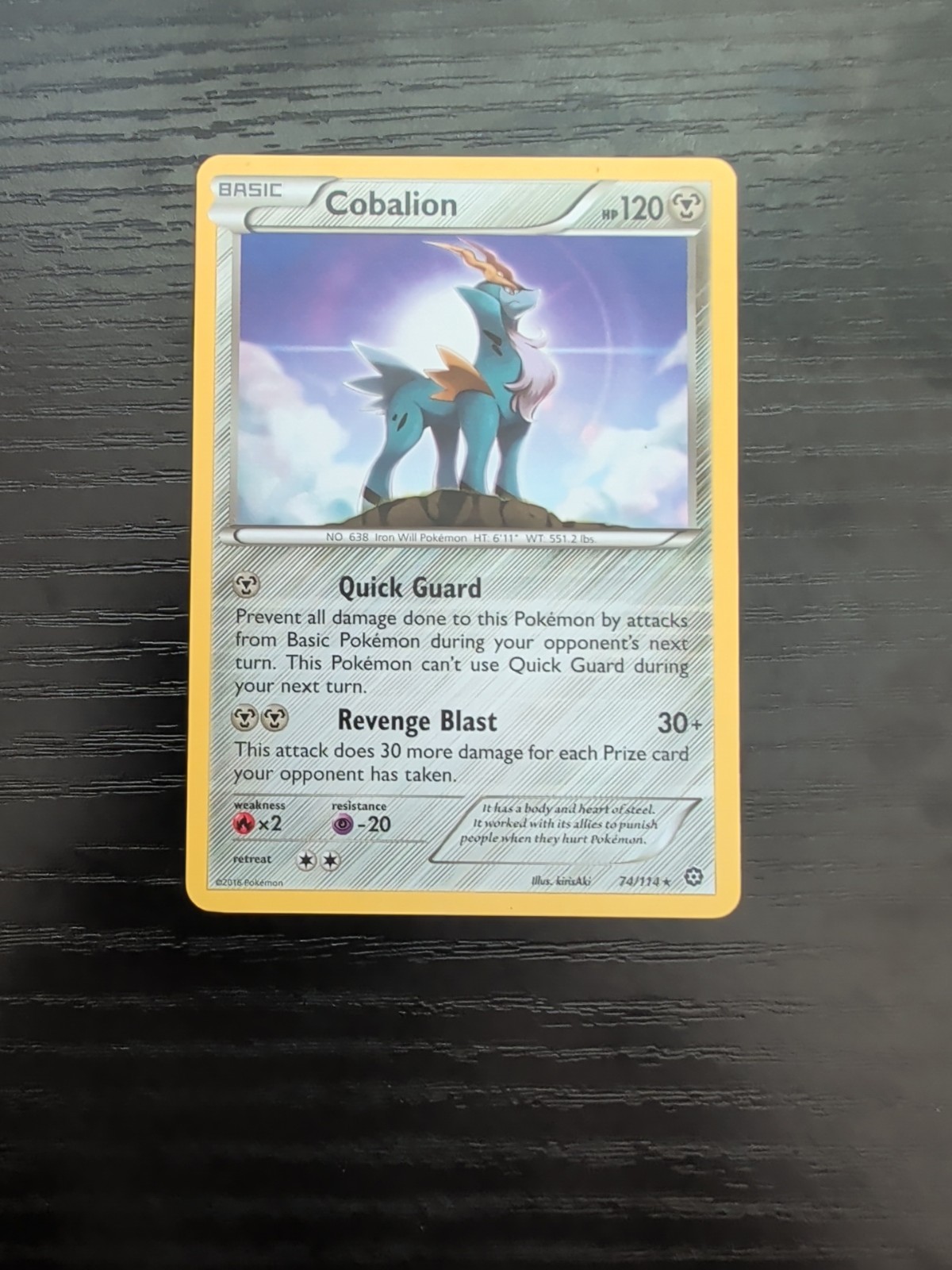 Cobalion Steam Siege 74/114 Rare Pokemon TCG Light Play LP