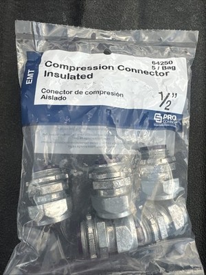 Pro Connect 64250 EMT Set Screw Connector Insulated Bag Of 5 1/2 