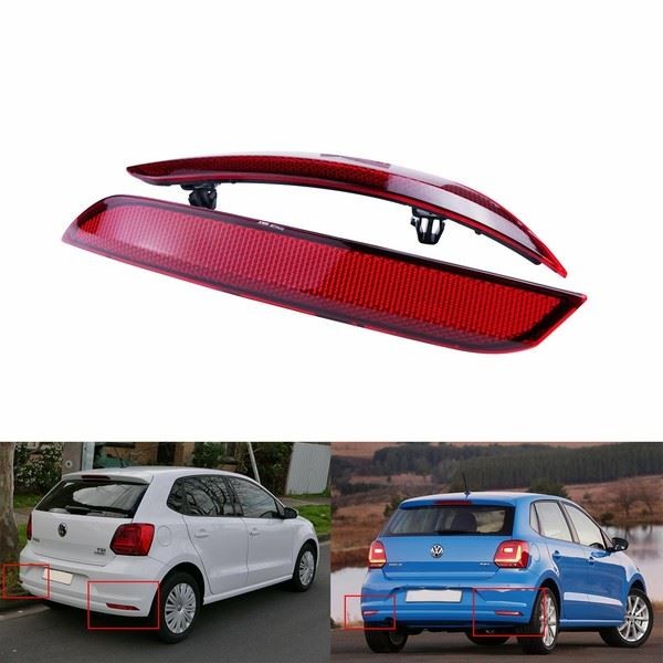 VW Polo Hatchback HeckstoßStange Reflektor RüCklicht Satz Ohne GlüHbirne 2014-17-image
