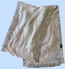 Silk Beaded Scarf Evening Glam Shawl Semi-Sheer Dupatta Statement Piece Cocktail