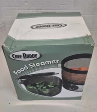 Chef Buddy 4 Quart Electric Stainless Steel Food Steamer & 2 Containers New