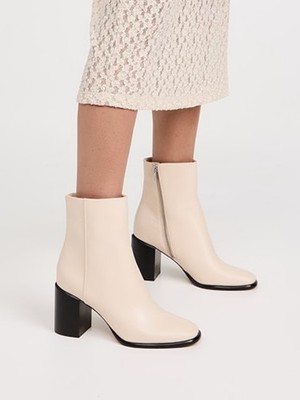 New Vince Luca Leather Ankle Bootie Flax Sz 9.5