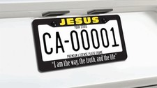 Jesus Christian Religious Car License Plate Frame Plastic God Bless Christ King