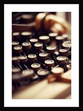 Modern Vintage Typewriter Framed Wall Art Poster Canvas Print Picture thumbnail