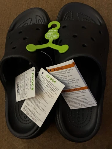 Crocs Stomp Slide Black Women Size 6 Brand New With Tags