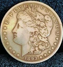 1893 CC Morgan Dollar VF+ Great Eye Appeal Excellent Strike. 100% Original Coin