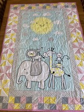 Handmade Baby Girl Quilt 36" X 51" Fun in the sun
