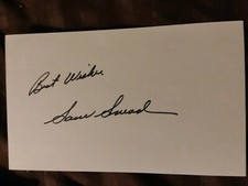 Authentique carte index Sam Snead autographe mort 2002 PGA Golf Legend