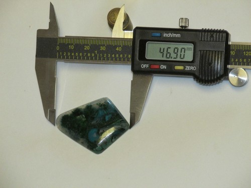 Malachite & Chrysocolla in Quartz Cabochon 46.9mm x 37.1mm RK Studios Lapidary - Picture 7 of 11