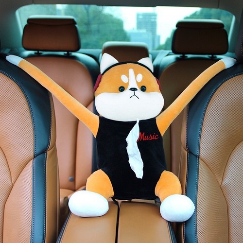 Lindo soporte de pañuelos de dibujos animados animales bolsa colgante para coche hogar mono, husky - Imagen 15 de 25