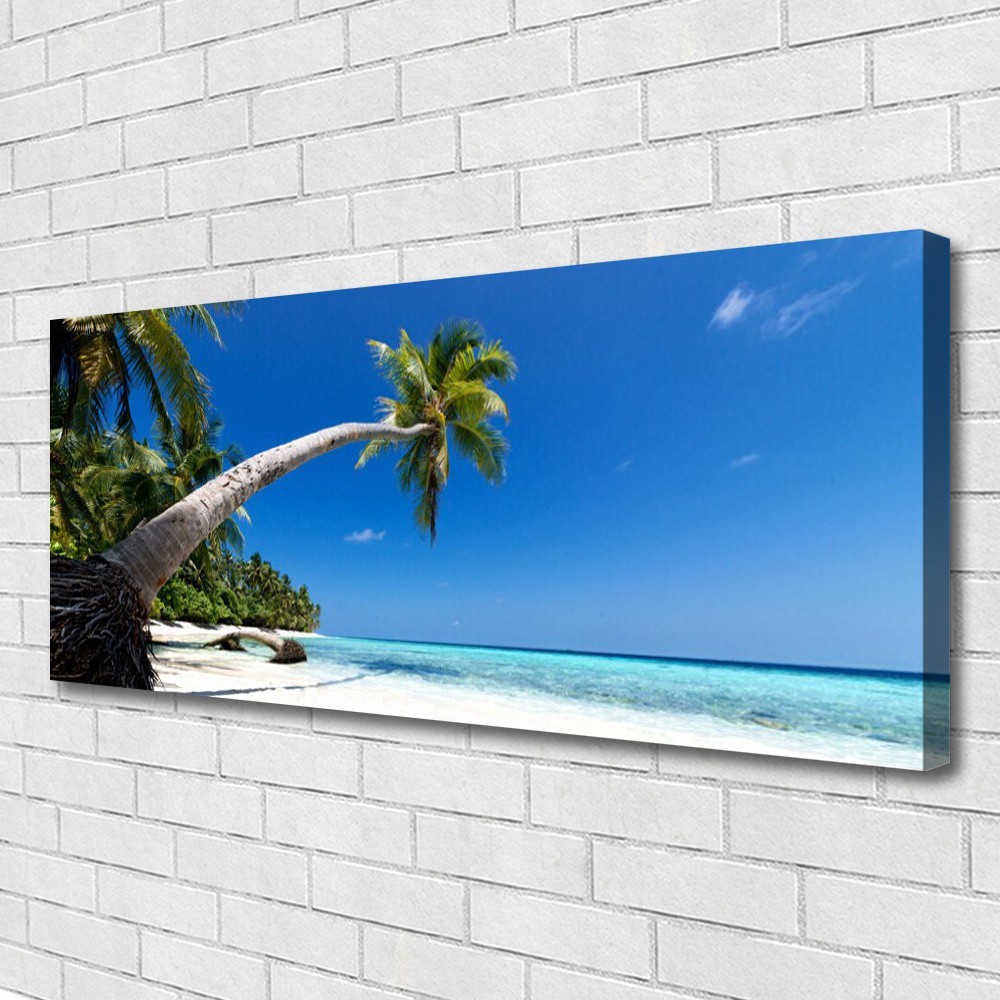 Impression sur toile 125x50 cm avec paysage de mer et plage