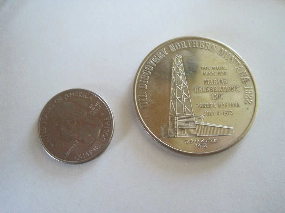 Jack Dempsey Gibbons Fight 1923 Shelby Montana 50 aniversario metal aceite 1973 3 Foto 3 de 3