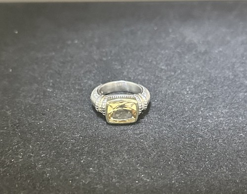 Judith Ripka Sterling Silver & 18k Gold 3.94 ct Citrine Ring with Diamond Accent - Picture 4 of 12